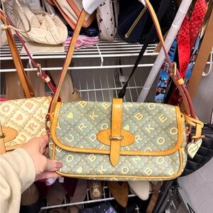 Dooney & Bourke green and Tan Shoulder Bag